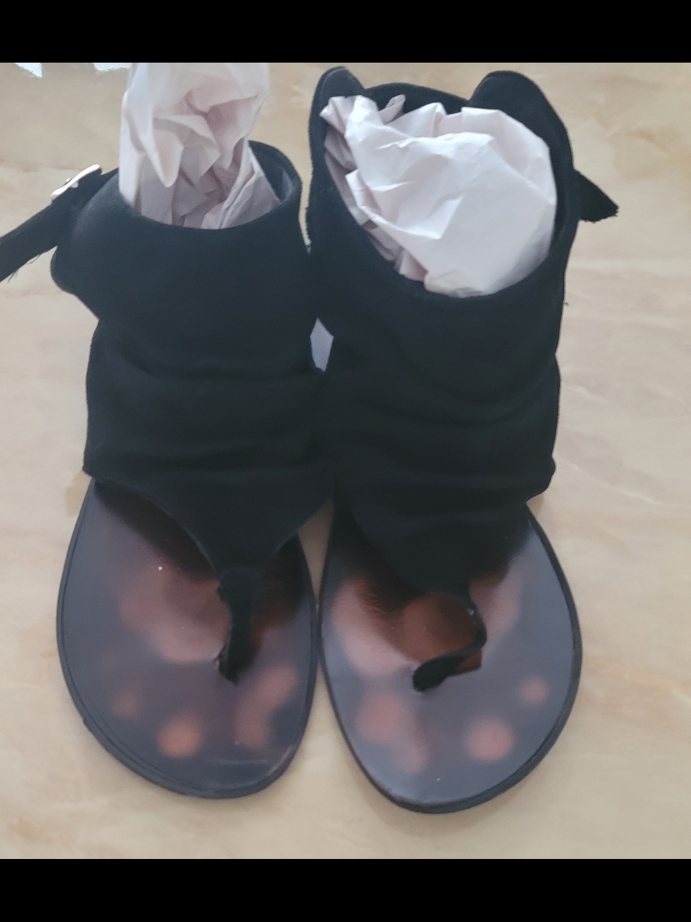MIA Black Gladiator sandals with flat soles - Picture 3 of 5